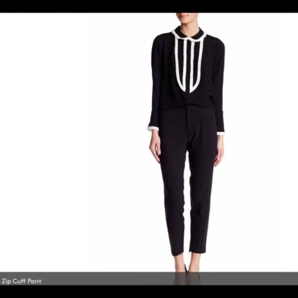 ABS Allen Schwartz Black Cropped Sparkle Black Pant NWT - Picture 3 of 7